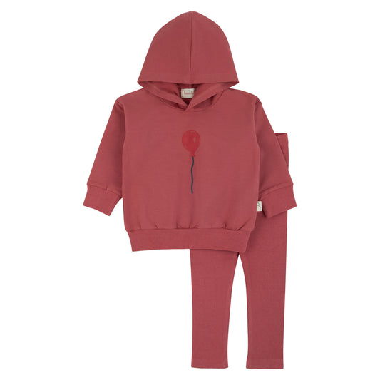 Coral  Balloon Hoodie 2 Pcs set