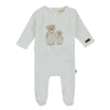 Bear Applique Velour Footie