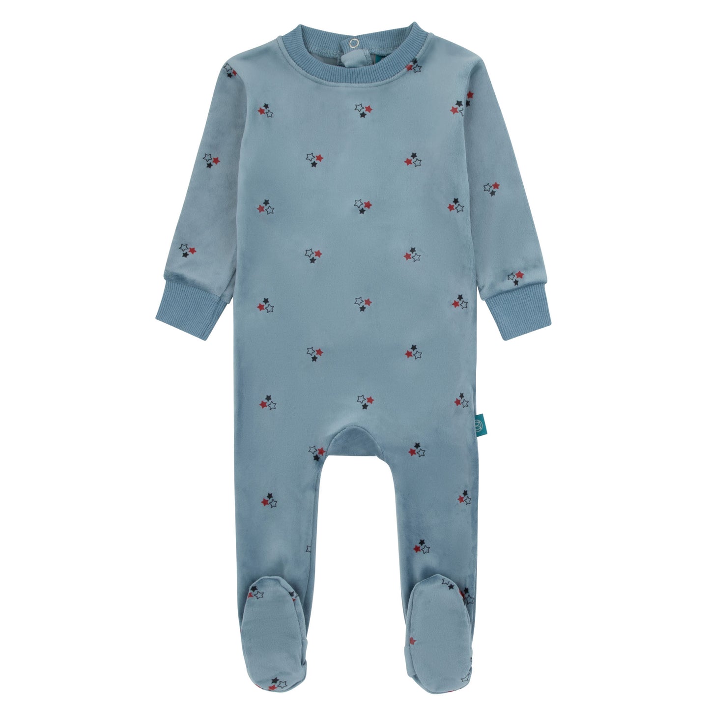 Star Print Footie-Blue