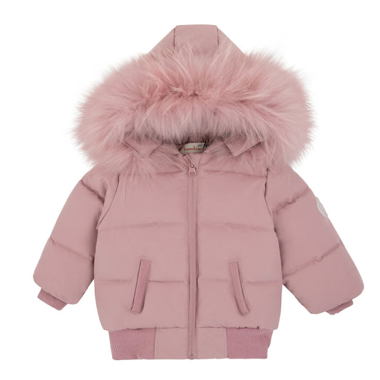 Textured 'B' Jacket-Pink