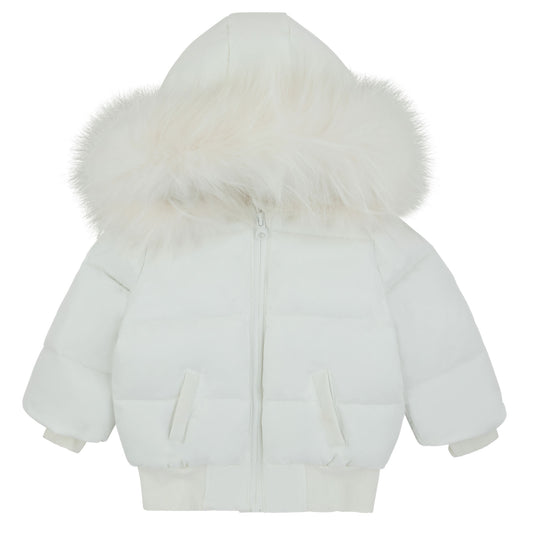 Textured 'B' Jacket-White