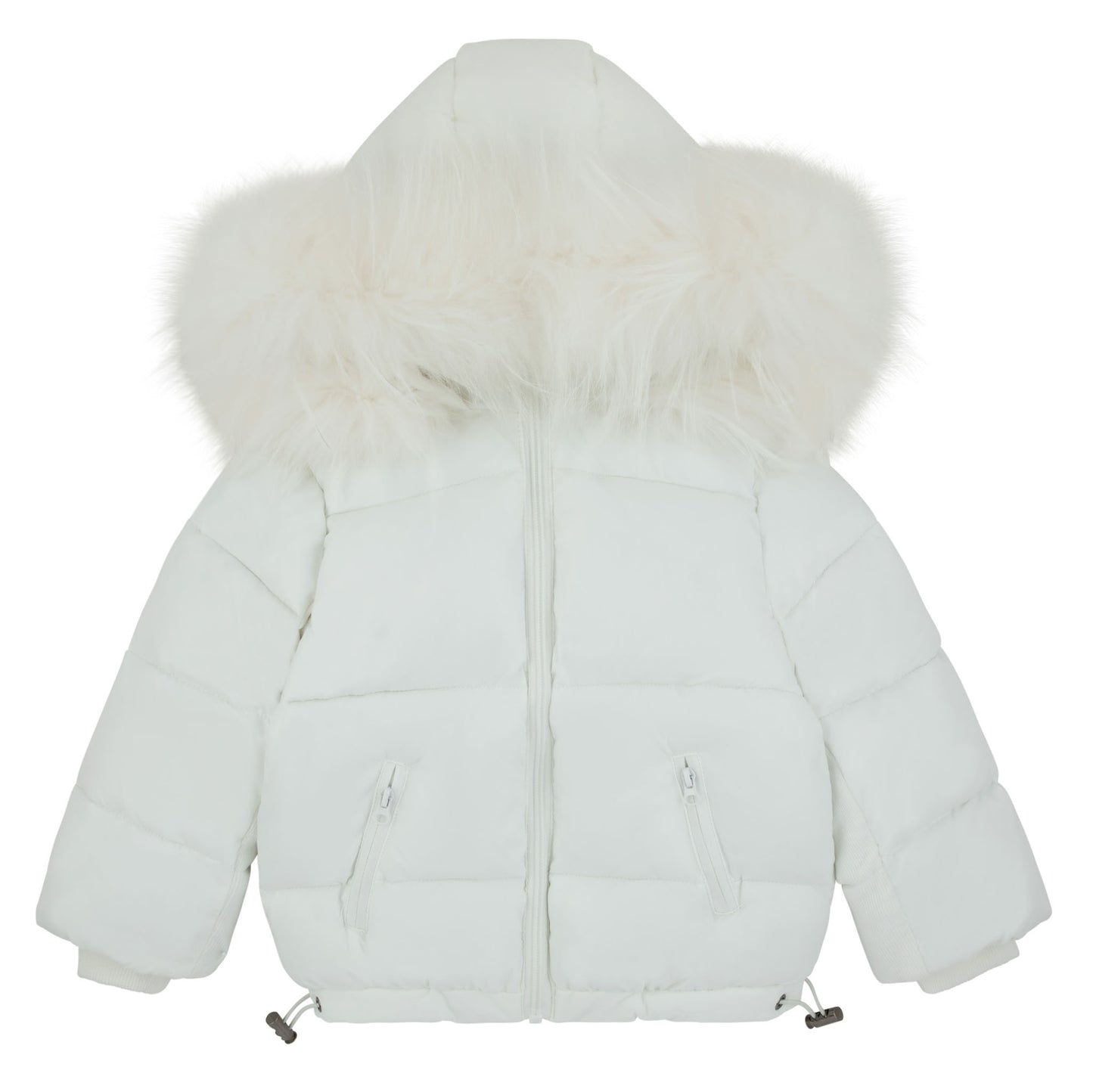 Ribbed Detail Jacket-White