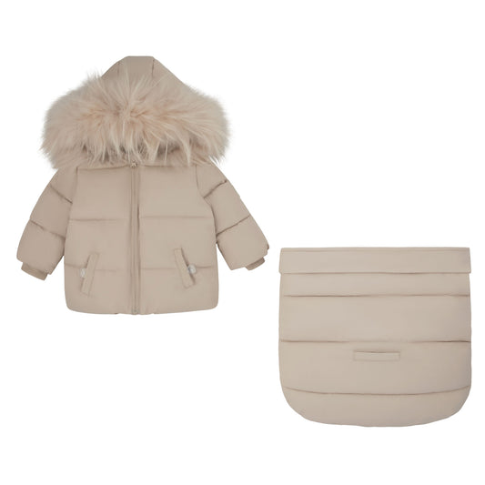 Textured 'B' Snowsuit-Oat