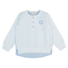 Seersucker Top-Long Sleeves-white/Blue