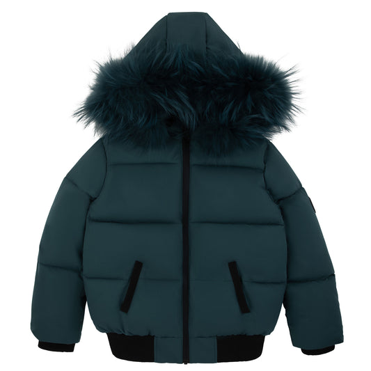 Textured 'B' Jacket-Teal
