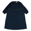Yellow Stitch Dress-3/4 Sleeves-Denim