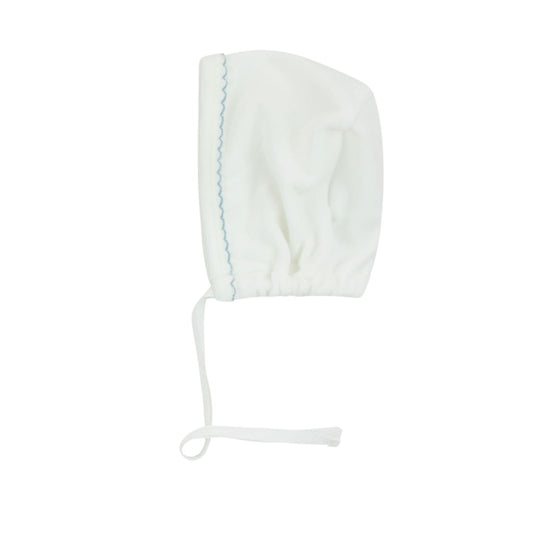 Bow Velour Hat-White & Blue