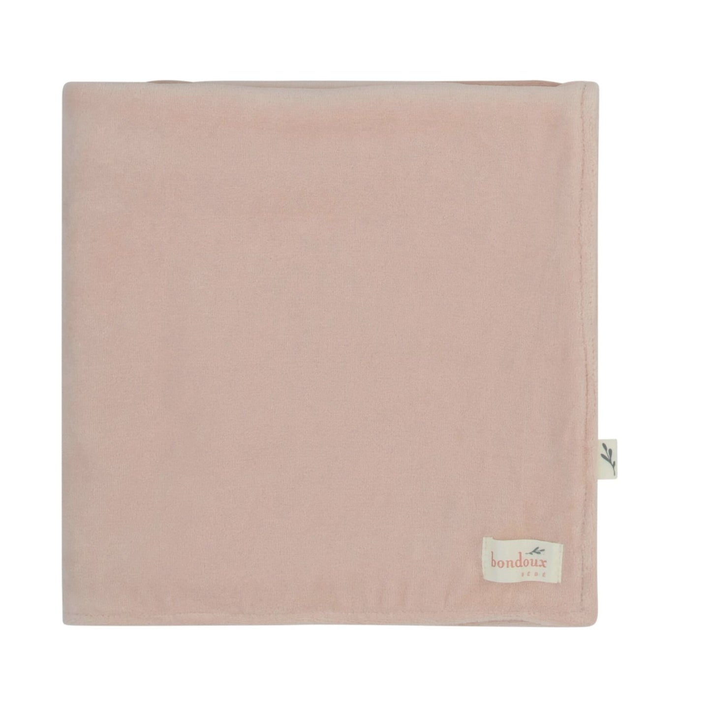 Knit Detail Velour Blanket-Peach
