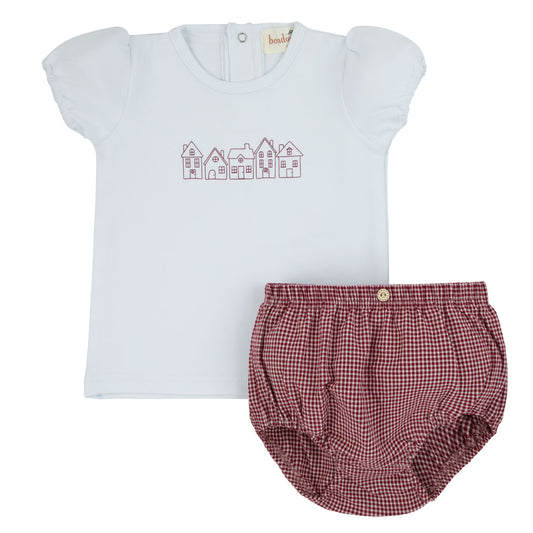 Red Gingham Shorts Set