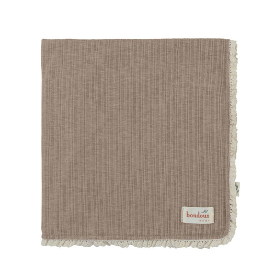 Lace Knit Blanket-Beige