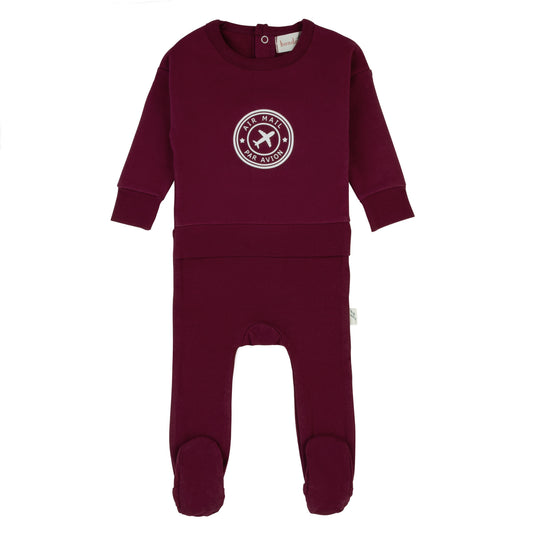 Avion Footie-Maroon