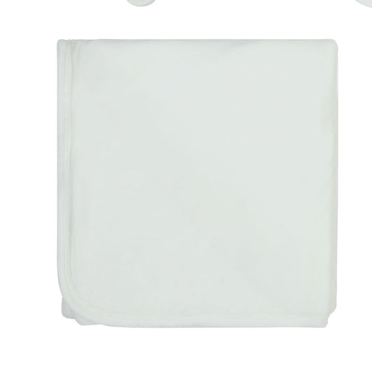 Bow Velour Blanket-White
