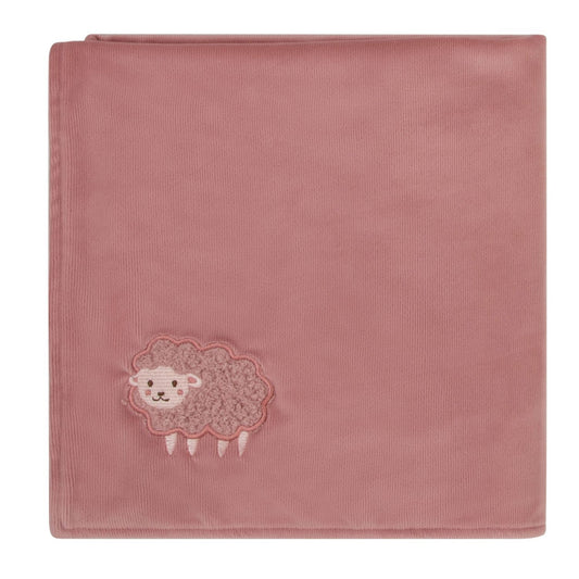 Sheep Velour Blanket-Rose