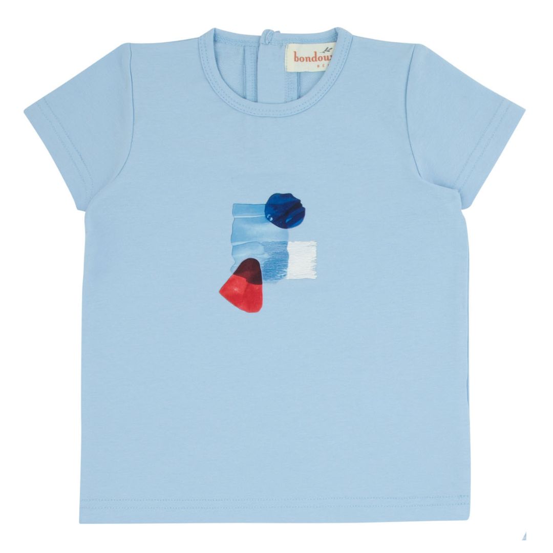 Blue Shapes short Sleeve Top