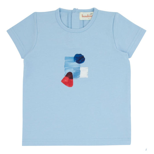 Blue Shapes short Sleeve Top