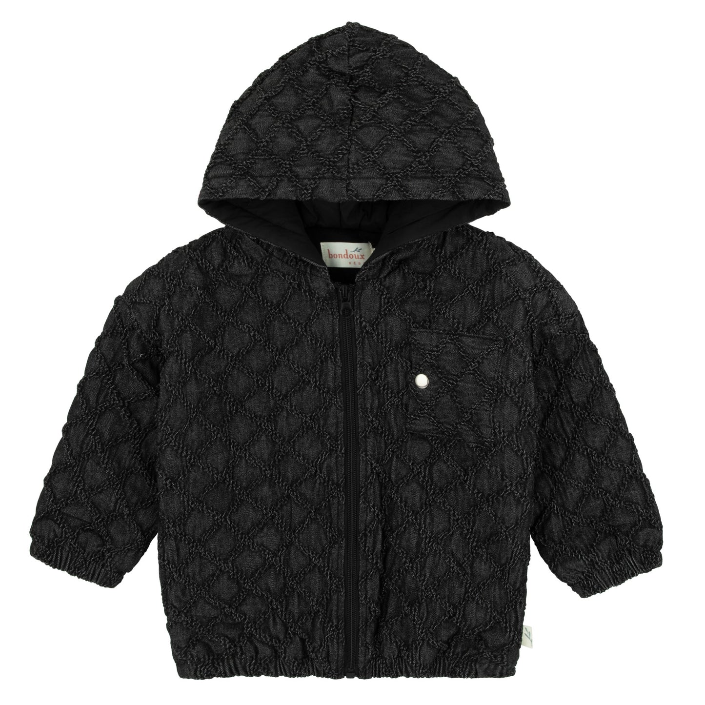 Patterned Black Denim Jacket