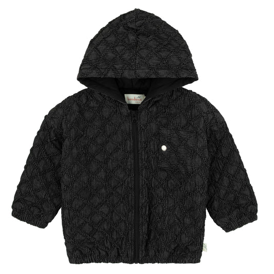Patterned Black Denim Jacket