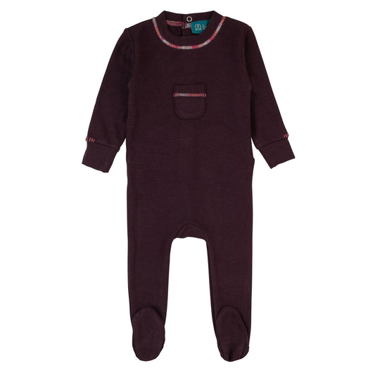 Ombre Stitching Footie-Purple