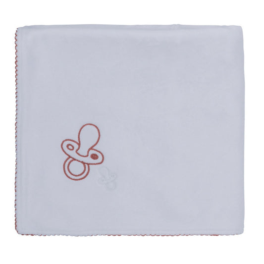 Paci Velour Blanket-White/Pink