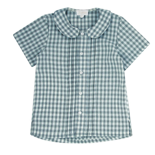 Gingham Teal Blue Shirt