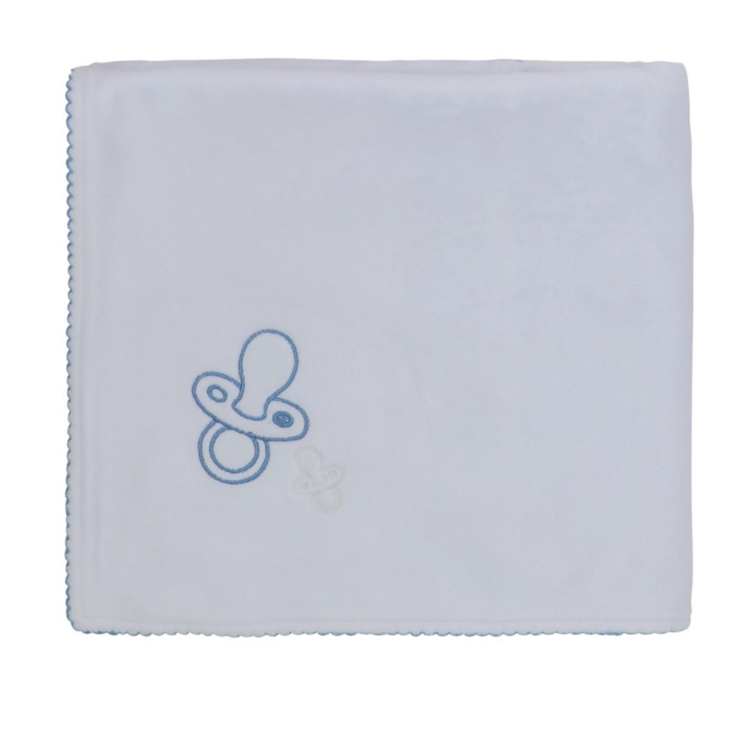 Paci Velour Blanket-White/Blue