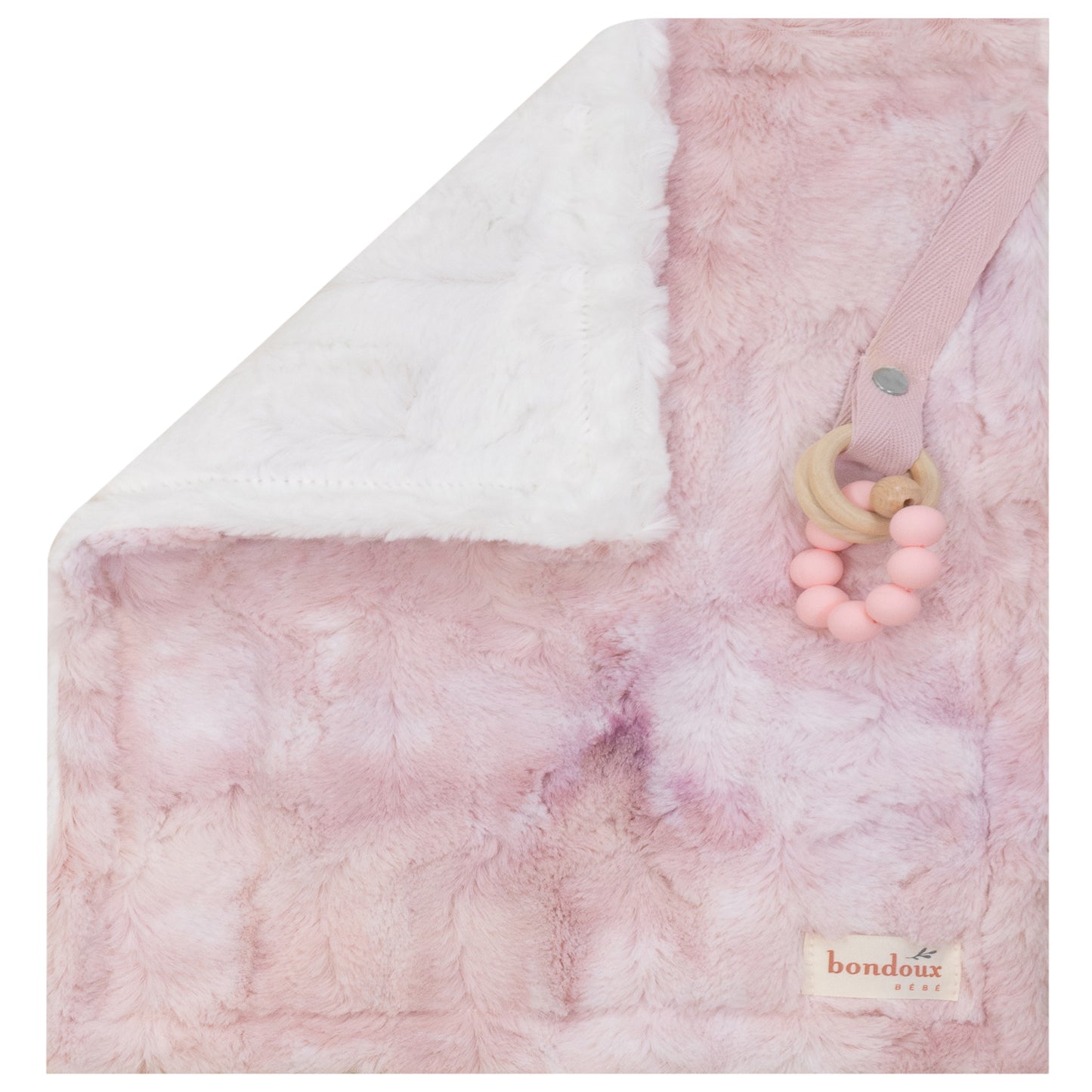 Fuzzy Security Blanket -Pink Tie Dye & White