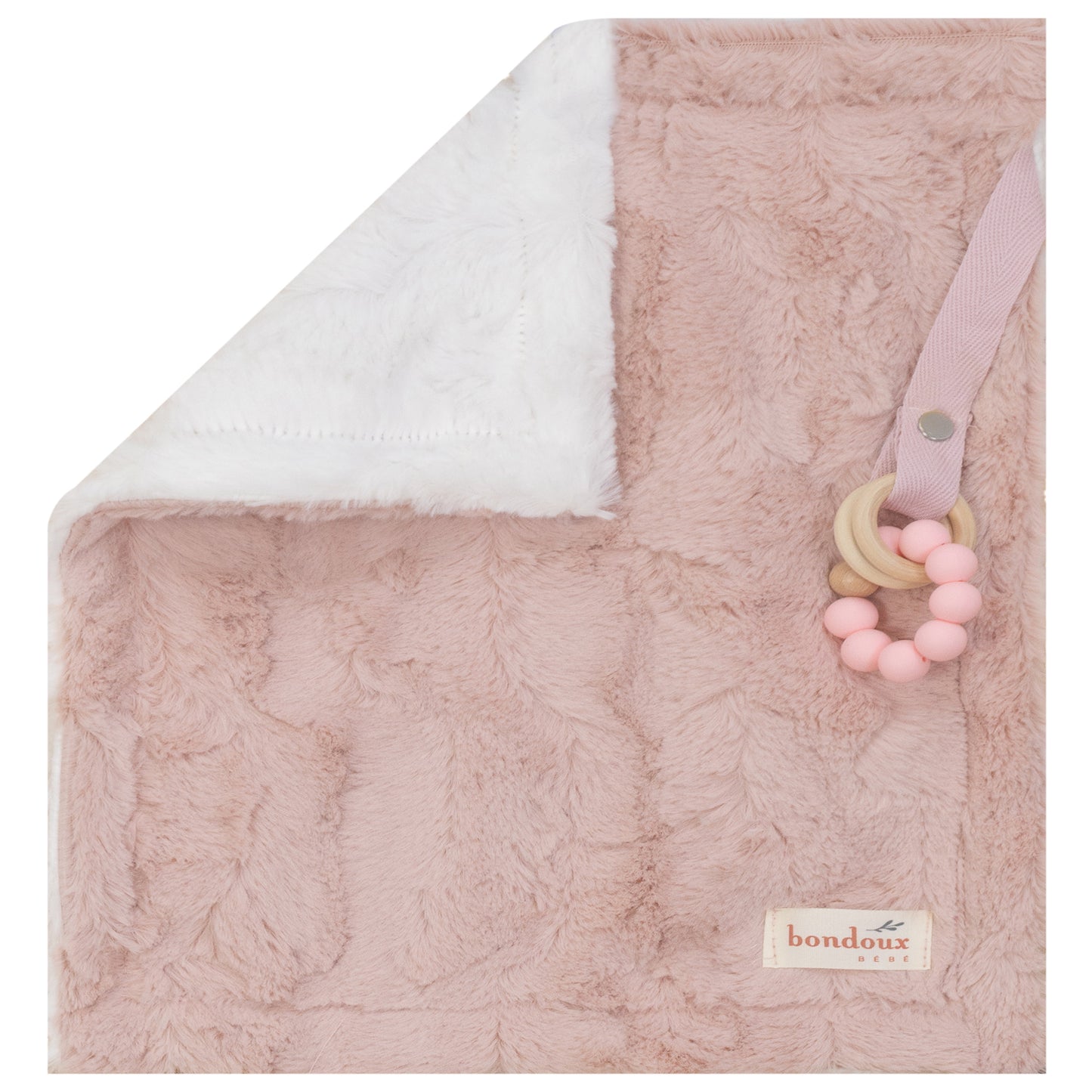 Fuzzy Security Blanket -Pink & White