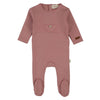 Button Pocket Footie-Mauve
