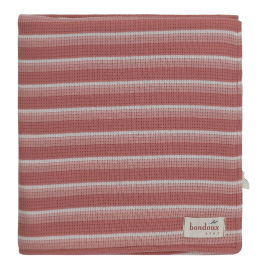 Striped Wrap Blanket-Pink