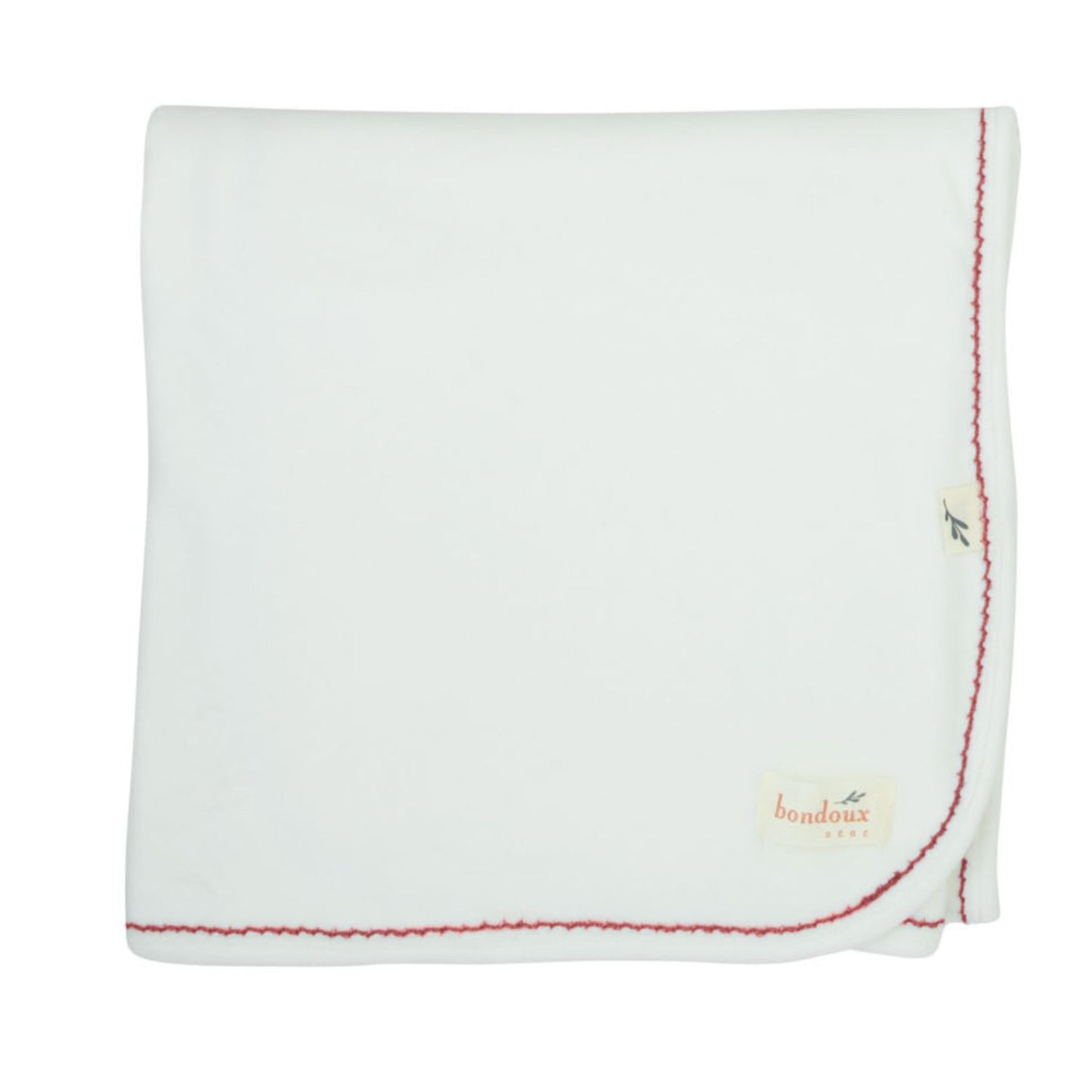 Stitched Velour Blanket-White & Mauve
