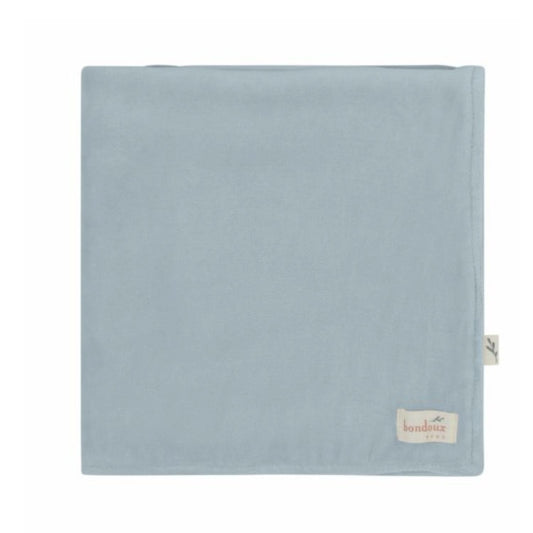 Knit Detail Velour Blanket-Blue