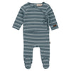 Striped Wrap Footie-Blue