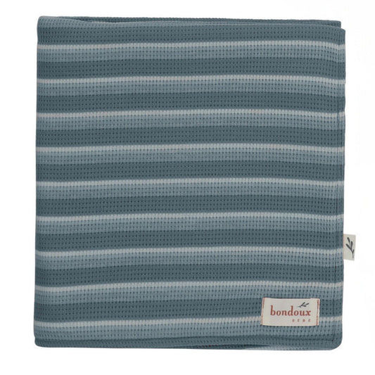 Striped Wrap Blanket-Blue