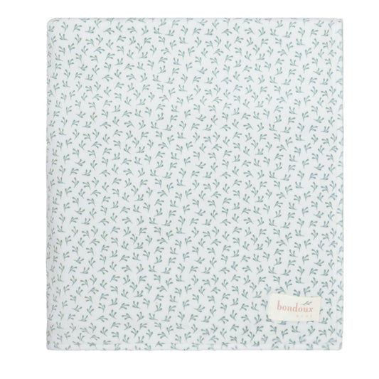 Leaf Velour Blanket-Blue