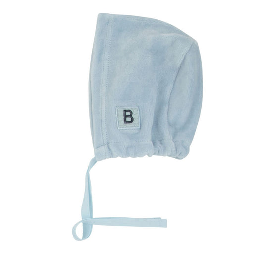 Knit Detail Velour Hat-Blue
