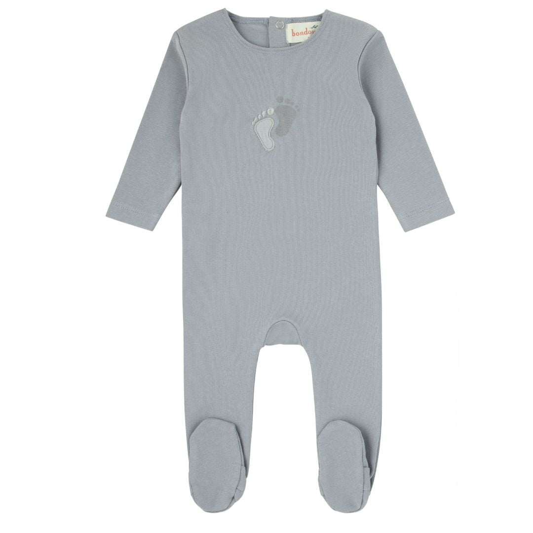 Footprint Boys Grey Blue Footie