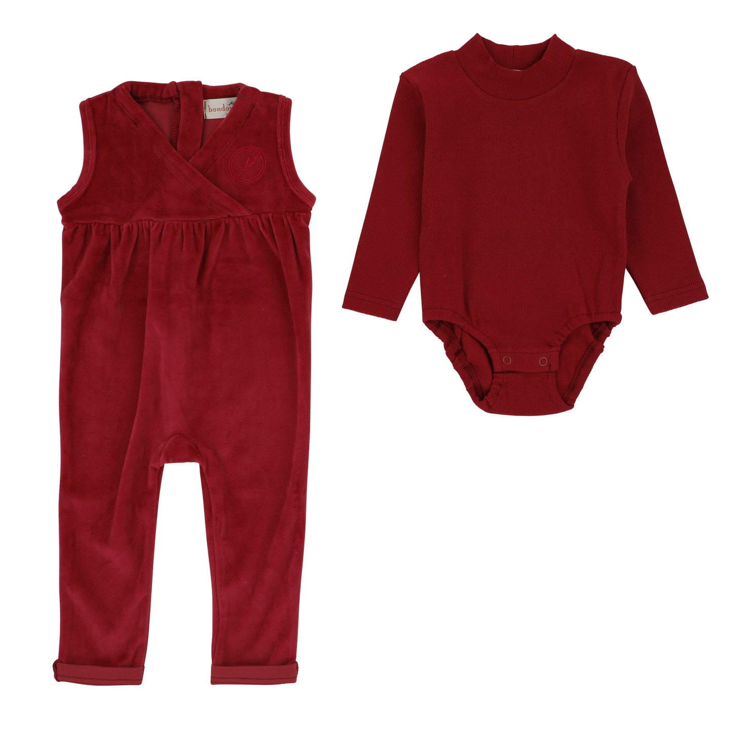 Logo Velour Overalls-Fuschia