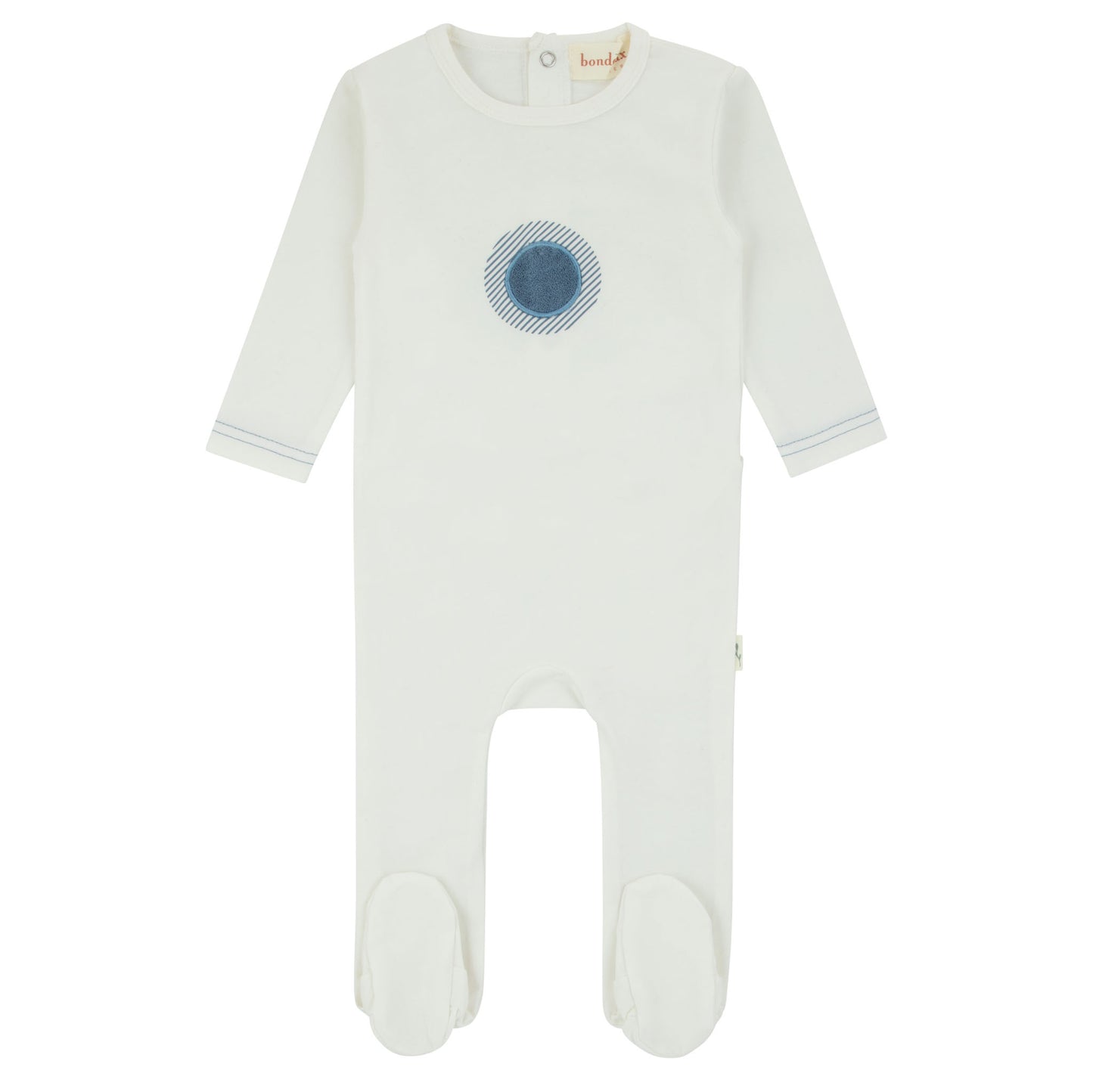 Blue Circle Terry  Applique Footie