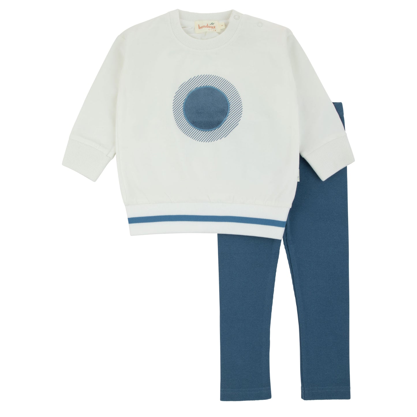 Blue Circle Terry  Applique 2Pcs Set