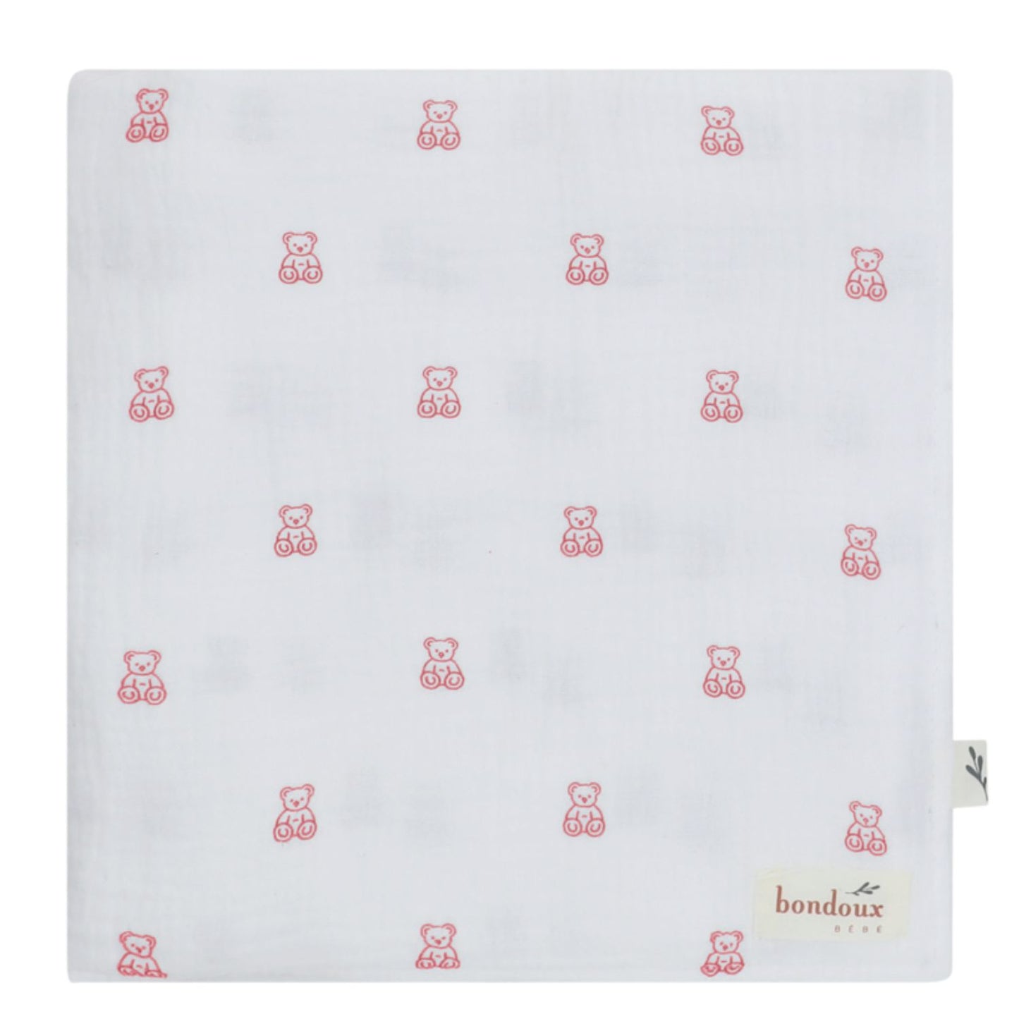 Teddy Print Blanket-Rose-Muslin