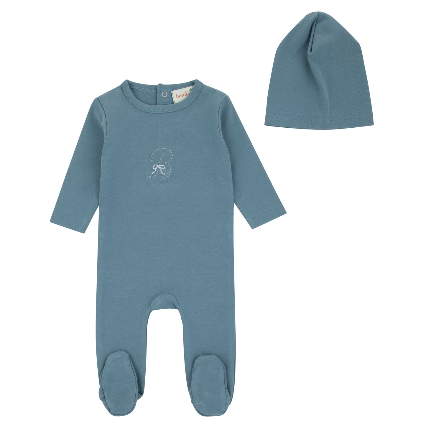 B Bow Deep Blue Footie W/Hat