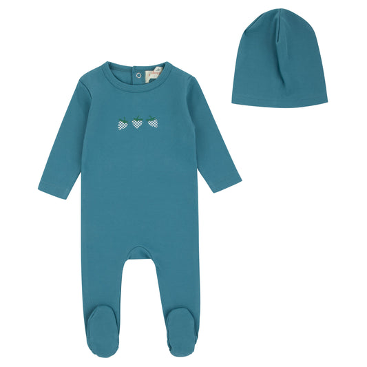 Strawberry Colbalt Blue Footie W/Hat