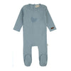 Bird Outline Footie-Blue