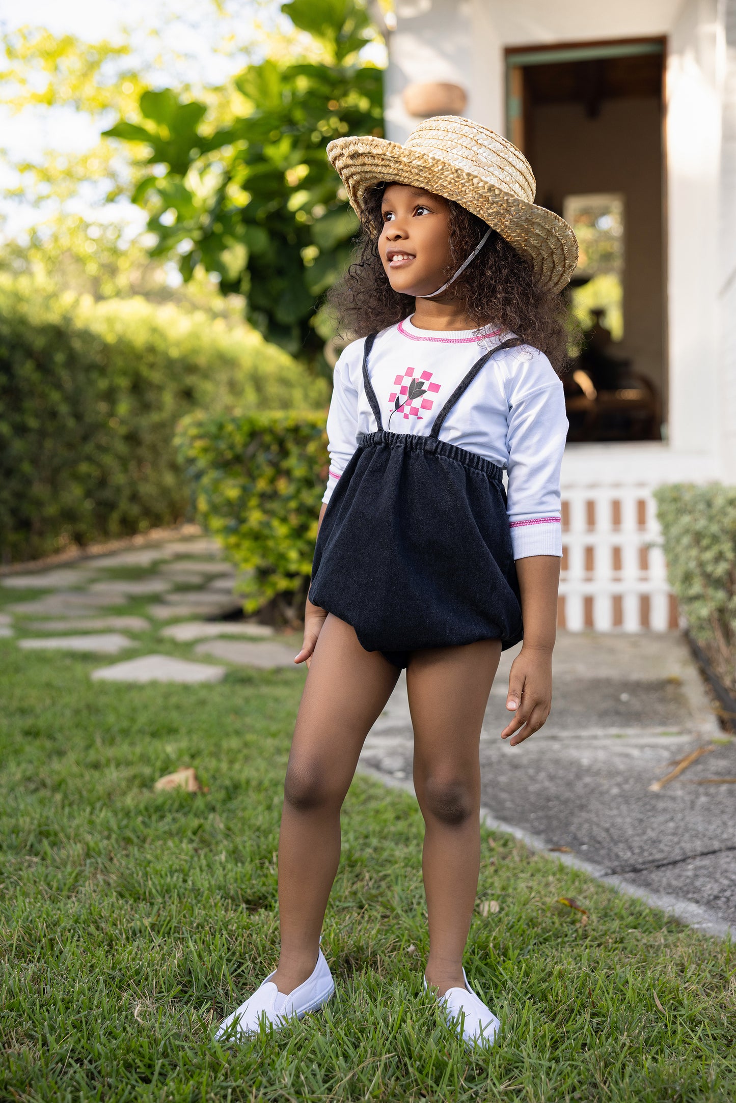 Basic Suspender Bloomers Denim Black