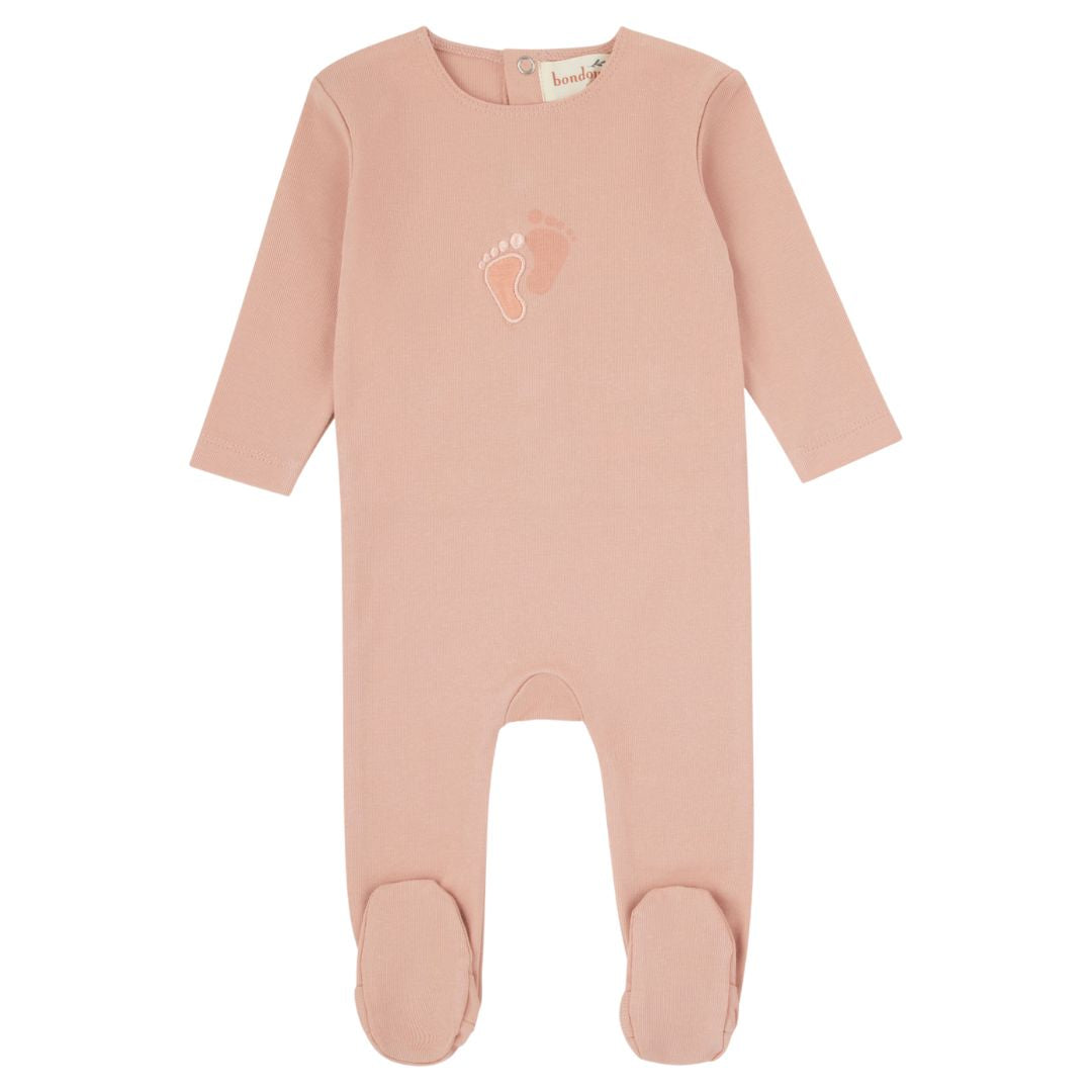 Footprint Girl Peach Pink Footie