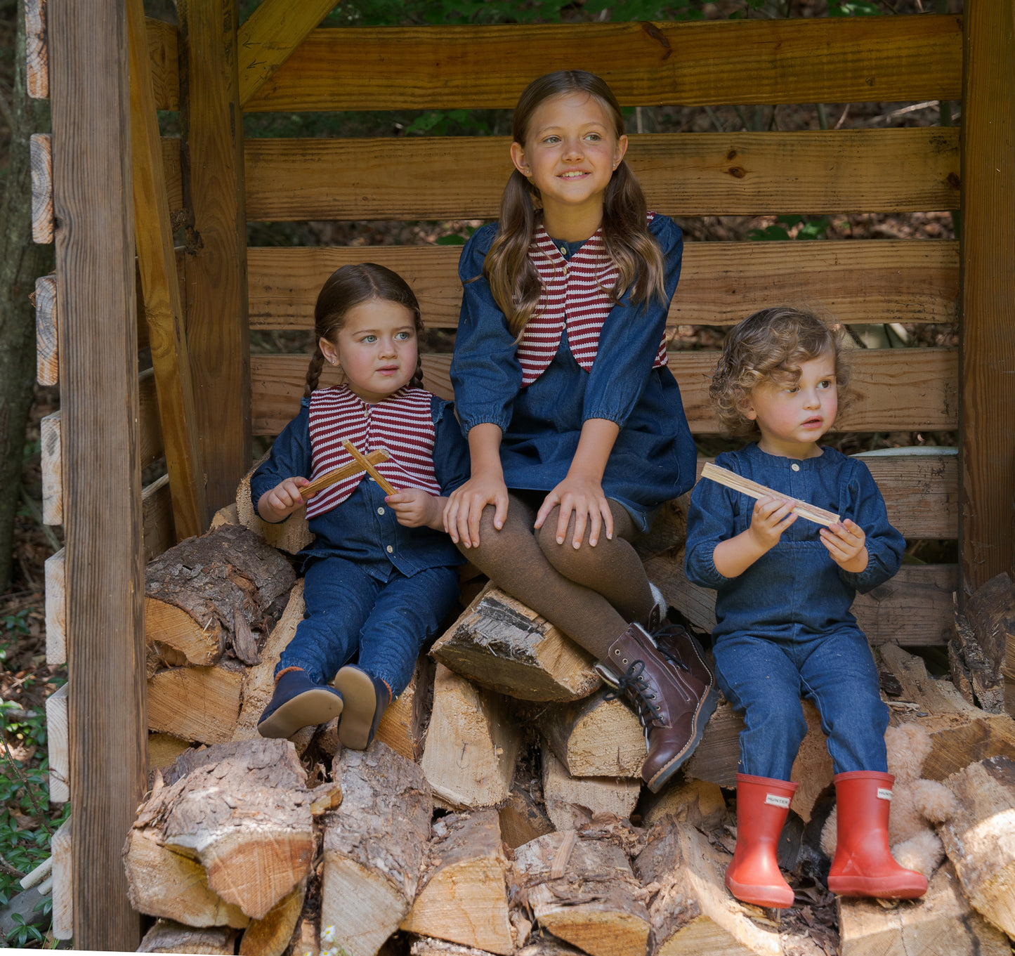 Striped Denim 2 Piece-Boys