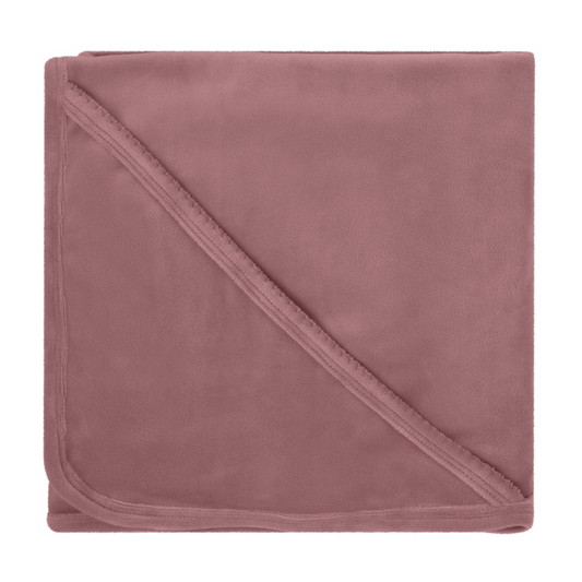 Bow Velour Blanket-Blush