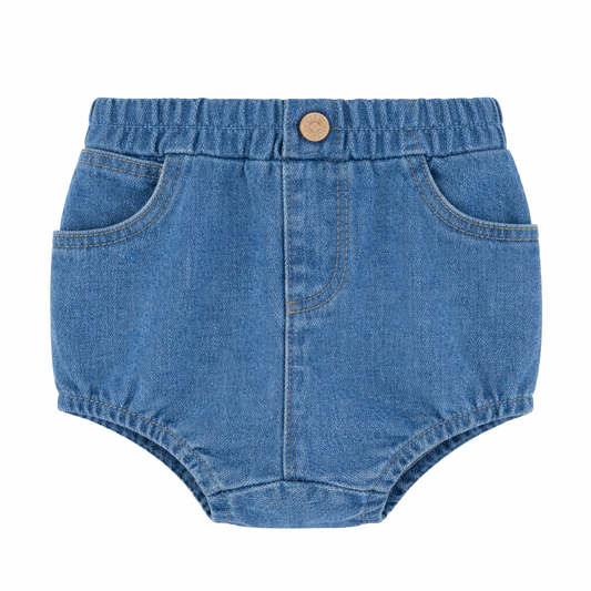 Basic Denim Blue Bloomer Pants
