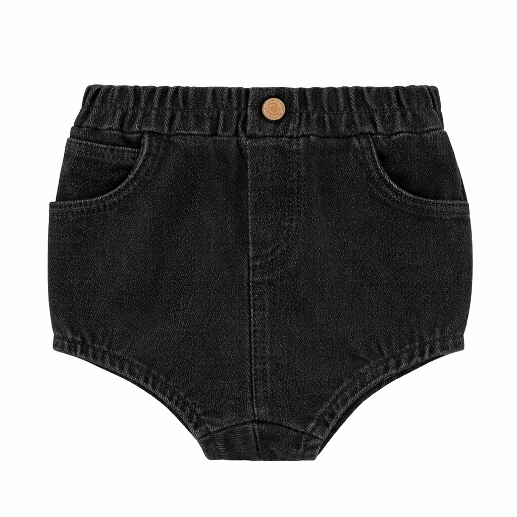 Basic Denim Black Bloomer Pants