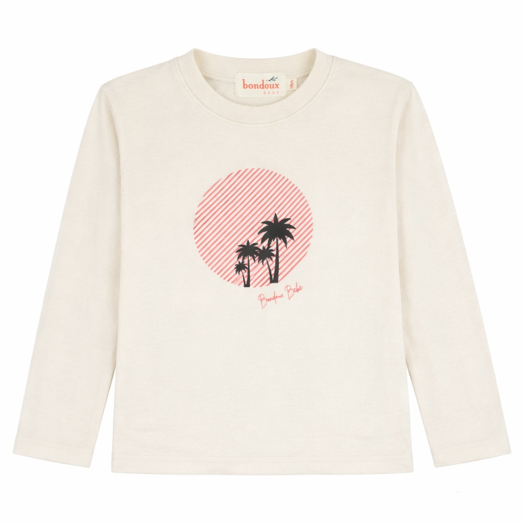 Coral Palm Tree Long Sleeve Top